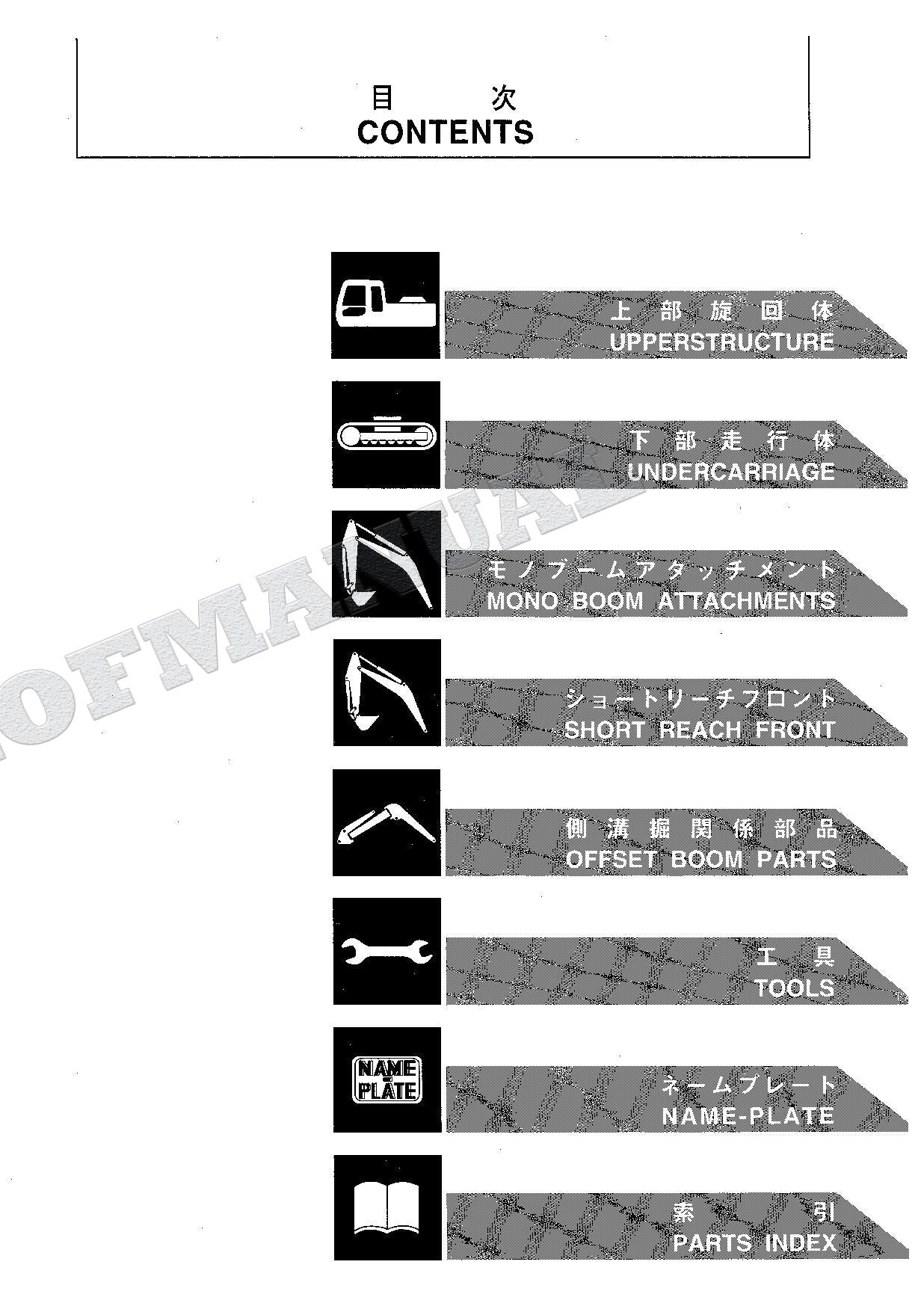 HITACHI EX60-5 EX60LC-5 EX80-5 Excavator Parts Catalog Manual