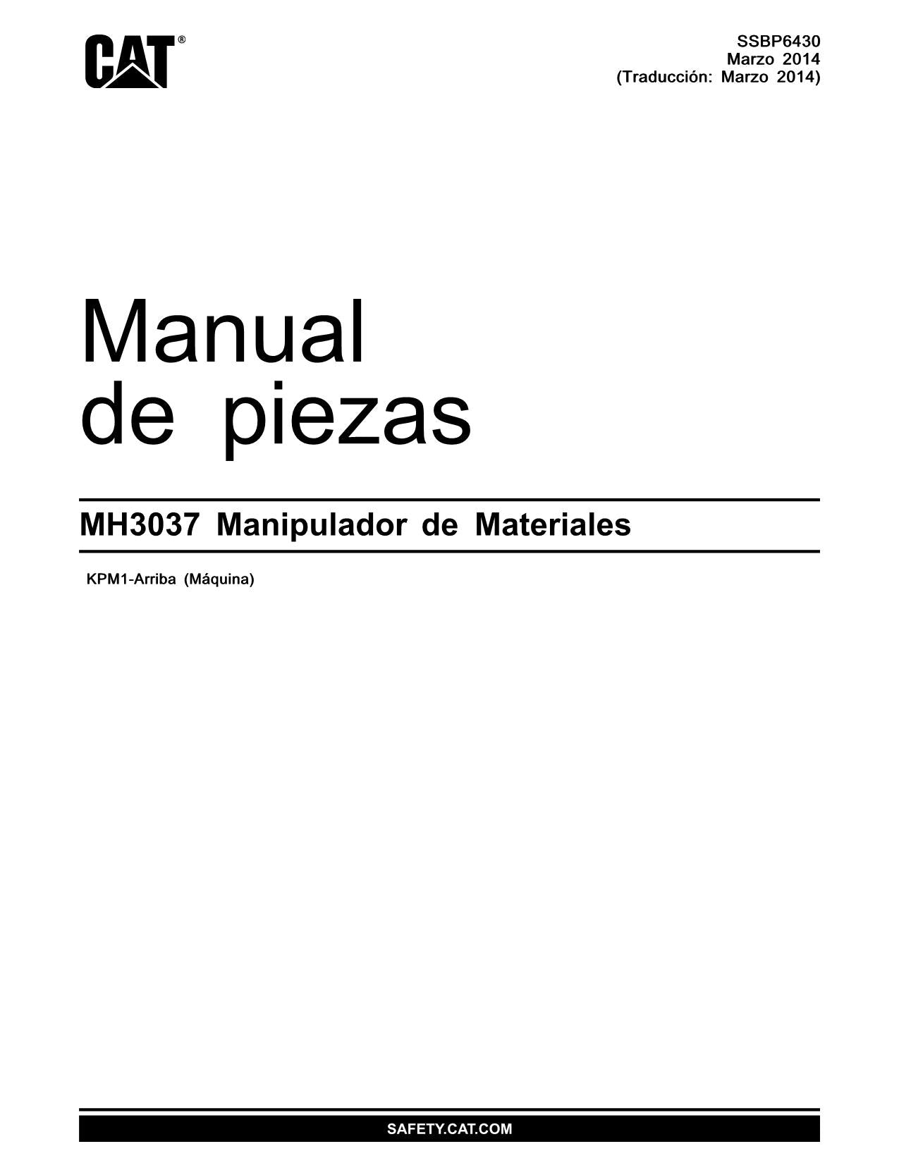 Caterpillar MH3037 Manipulador de materiales Manual de piezas KPM1-Up JTF1-Up