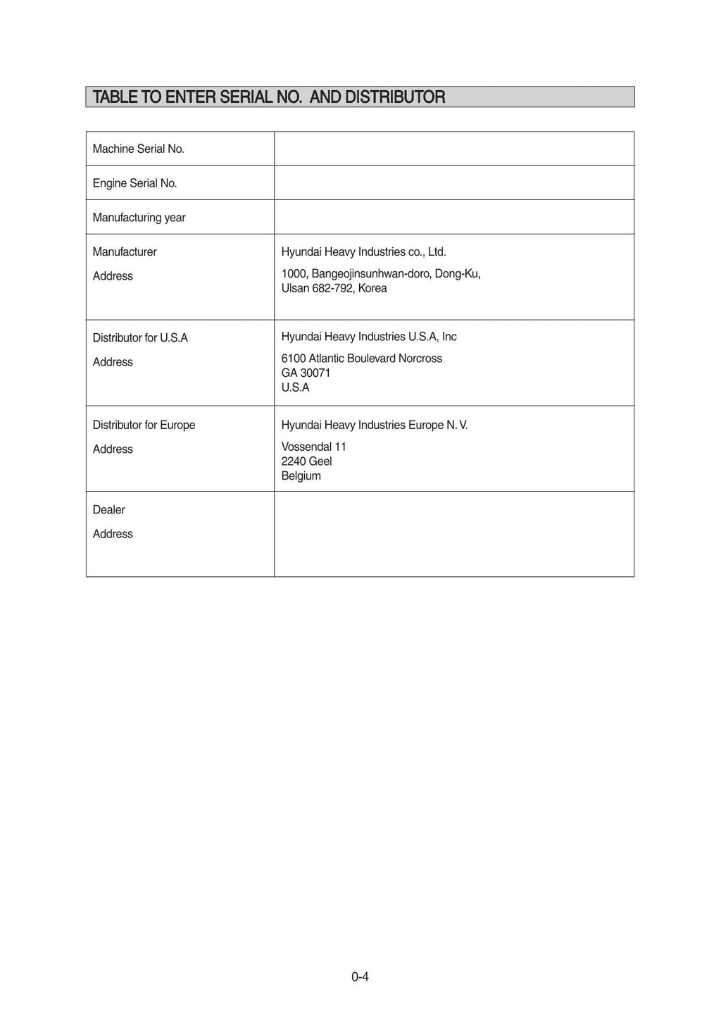 Hyundai R140LC-9 CRAWLER EXCAVATOR Operators User Manual