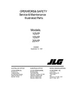 Manual de servicio y operación de piezas del mástil vertical JLG 10VP 15VP 20VP