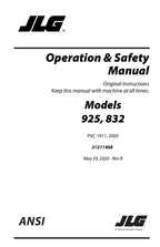 Manual del operador de mantenimiento y operación del manipulador telescópico JLG 832 925 31211468