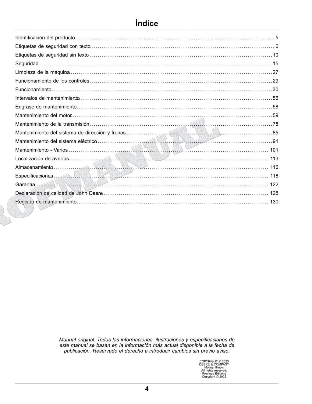 John Deere XUV 835E XUV 835R XUV 835M cocodrilo Manual del Operador 070001-