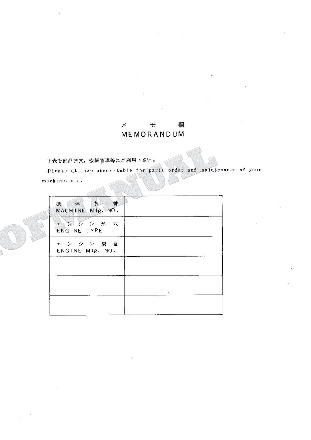 HITACHI EX120-3 Excavator Parts Catalog Manual SN 40001-