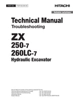 Hitachi ZX250-7 ZX260LC-7 Troubleshooting Excavator Service Manual Oceanian ver