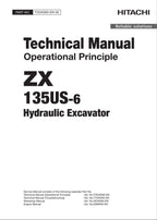 HITACHI ZX135US-6 Excavator Operational Principle Technical Manual TODAS60-EN-00