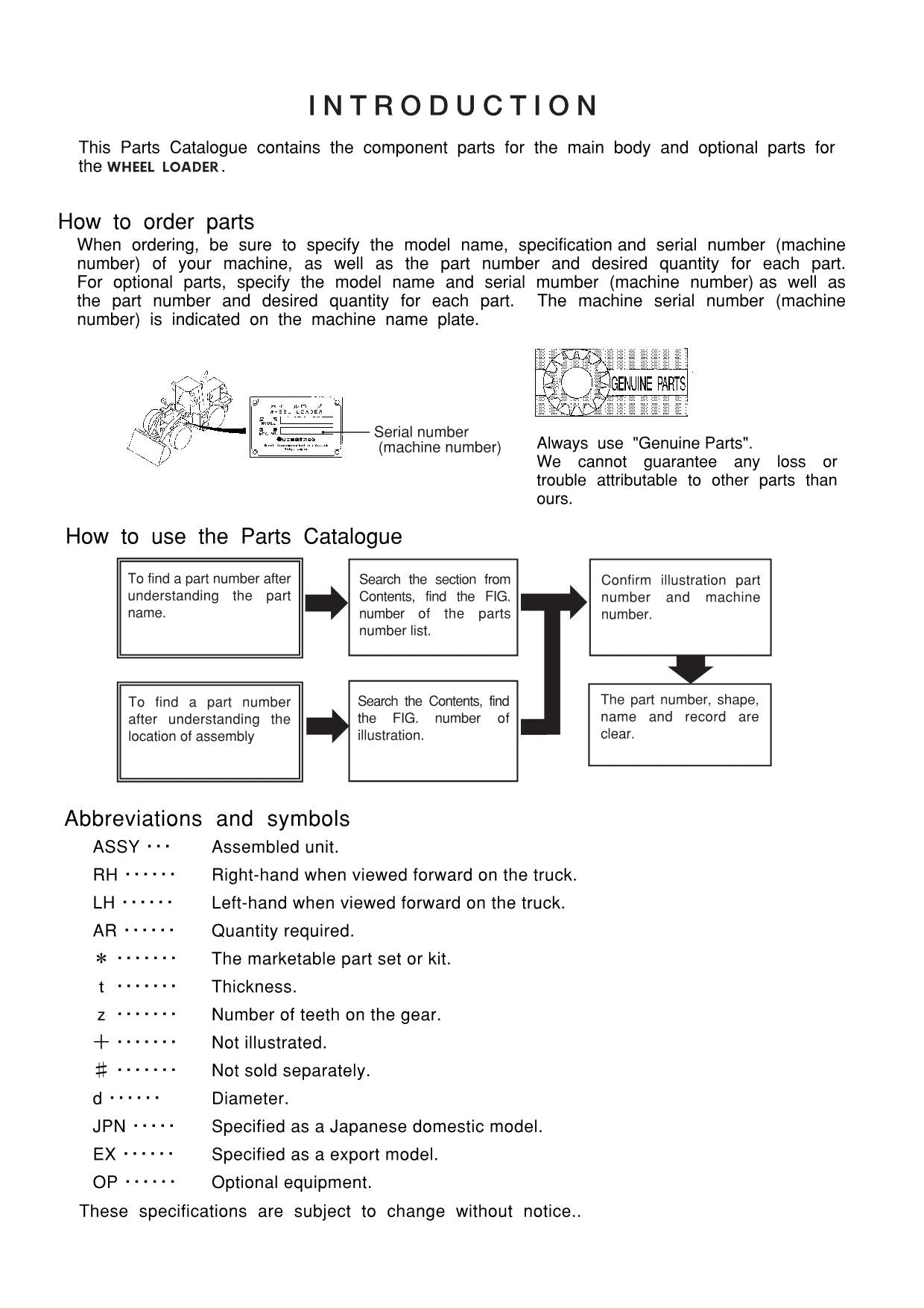 Hitachi LX130-7 Wheel Loader Parts Catalog Manual SN 001101-up PW-655J-H