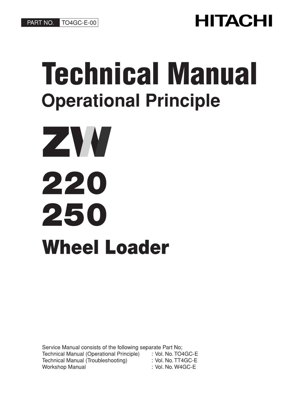Hitachi ZW220 ZW250 Standard Spec Loader Service Manual Operational Principle