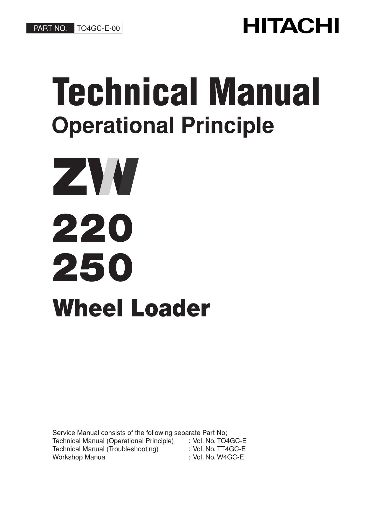 Hitachi ZW220 ZW250 Standard Spec Loader Service Manual Operational Principle