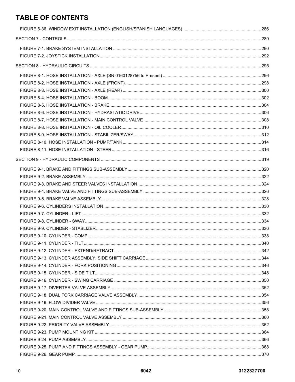 SKYTRAK 6042 Telehandler Parts Catalog Manual