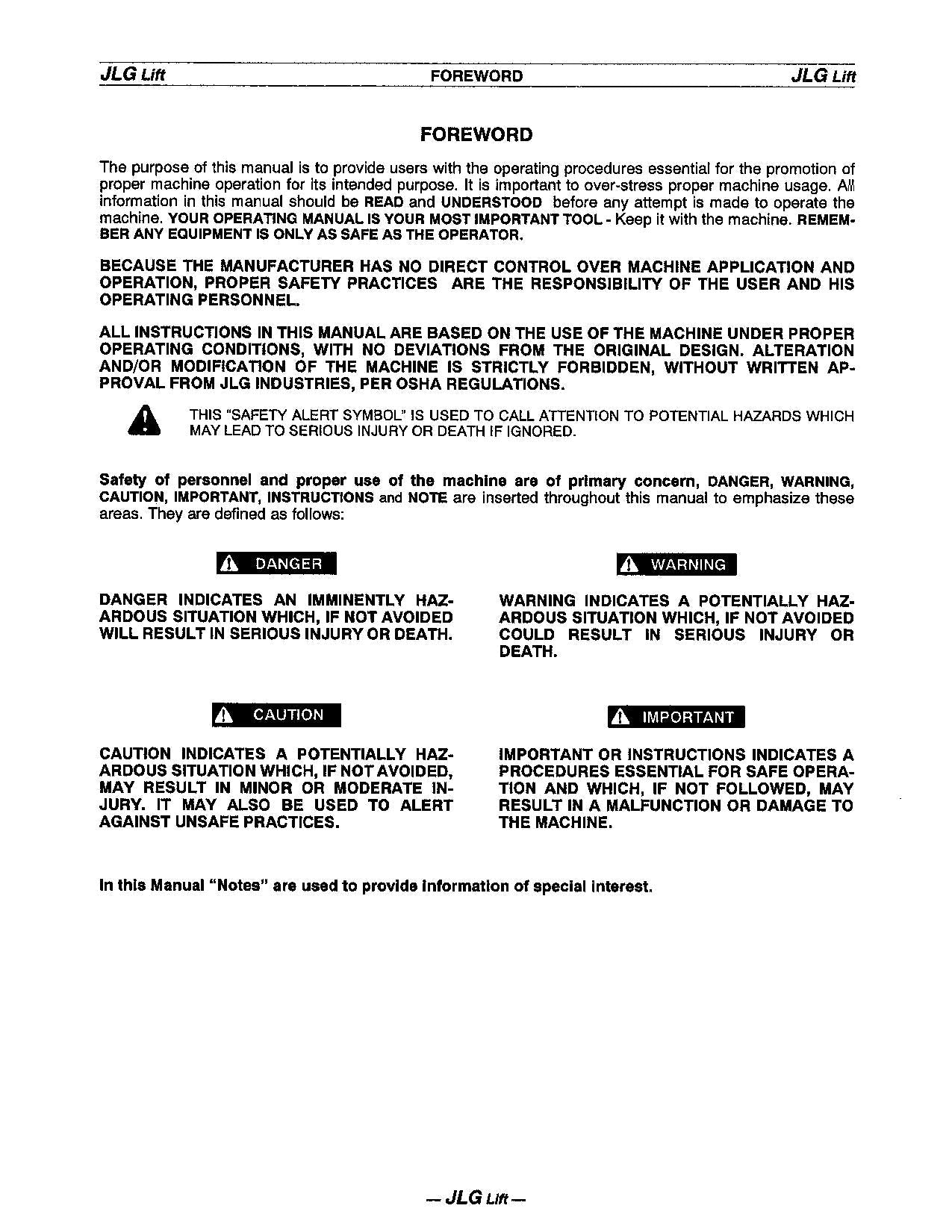 Manual del operador de mantenimiento y operación de plataformas elevadoras JLG 40ic y 45ic 3120851