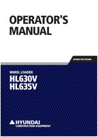 Hyundai HL630V HL635V WHEEL LOADER Operators Maintenance Manual