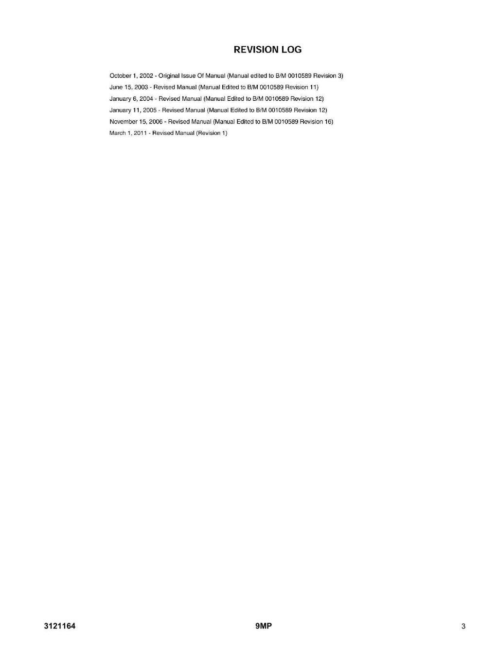 JLG 9MP Vertical Mast Parts Catalog Manual
