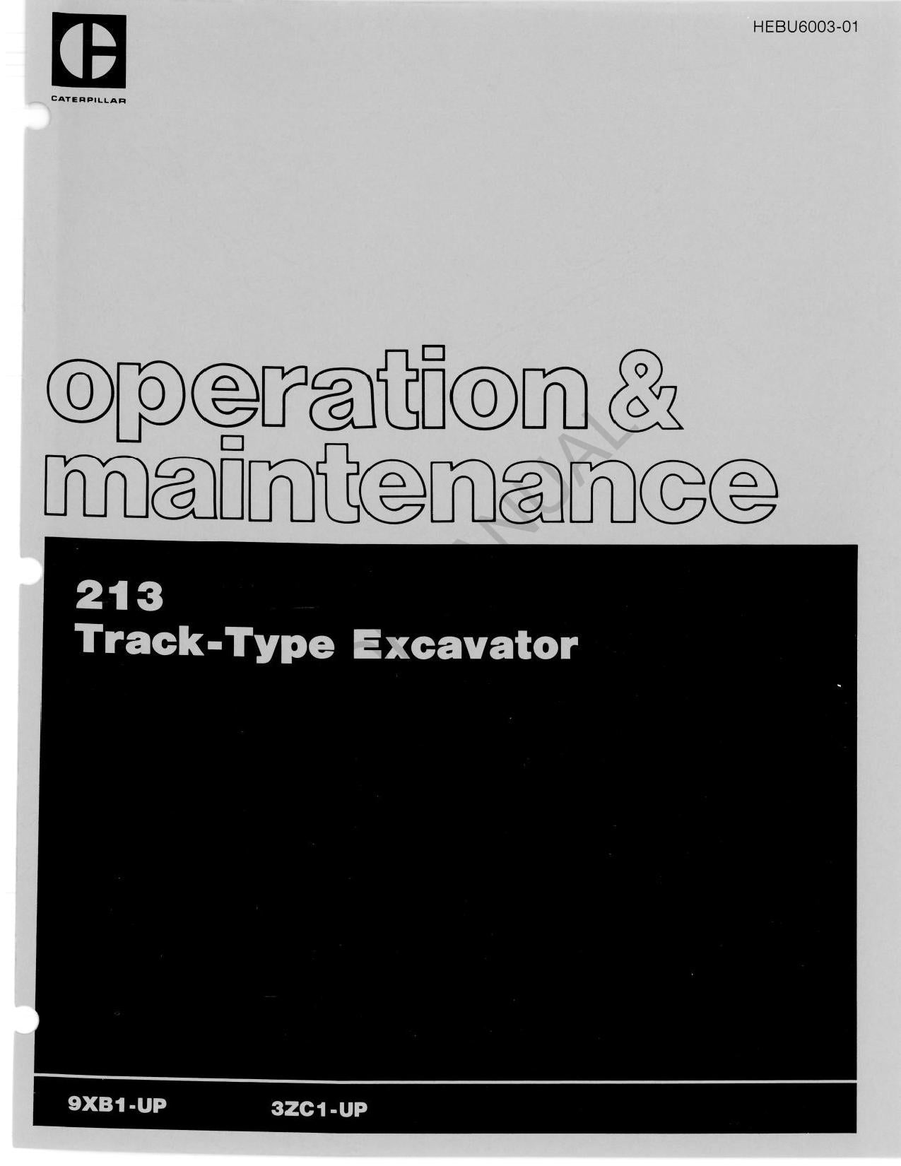 Manual de mantenimiento del operador de la excavadora Caterpillar 213