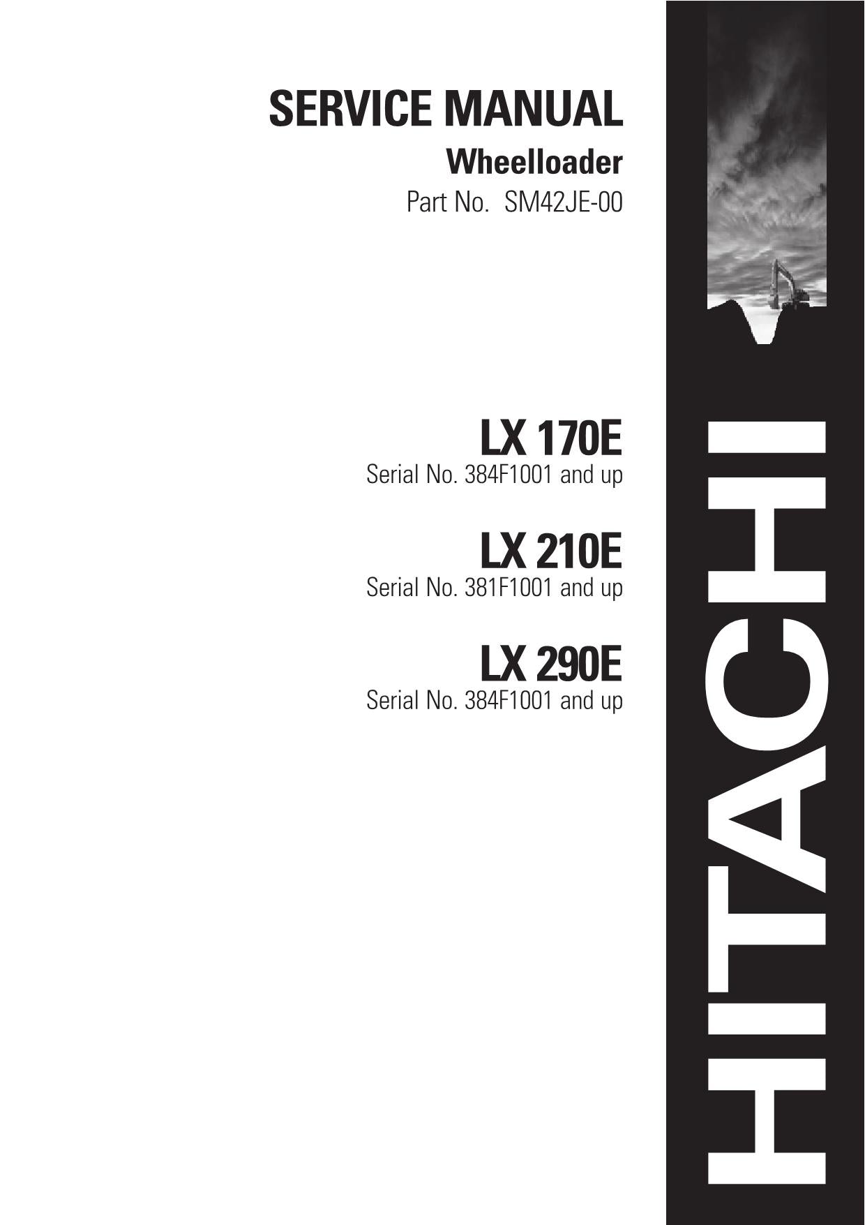 Hitachi LX170E LX210E LX290E Wheel Loader Service Manual
