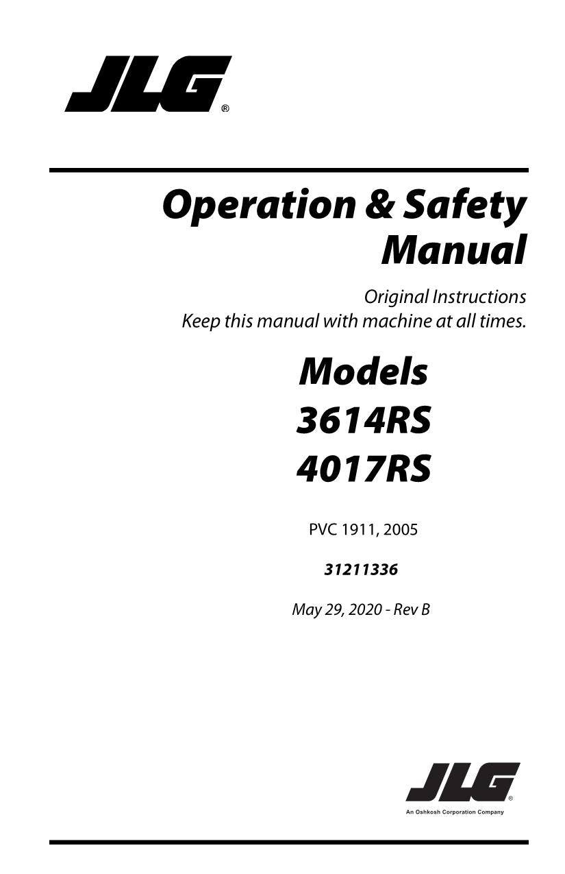 Manual del operador de mantenimiento y operación del manipulador telescópico JLG 3614RS 4017RS 31211336