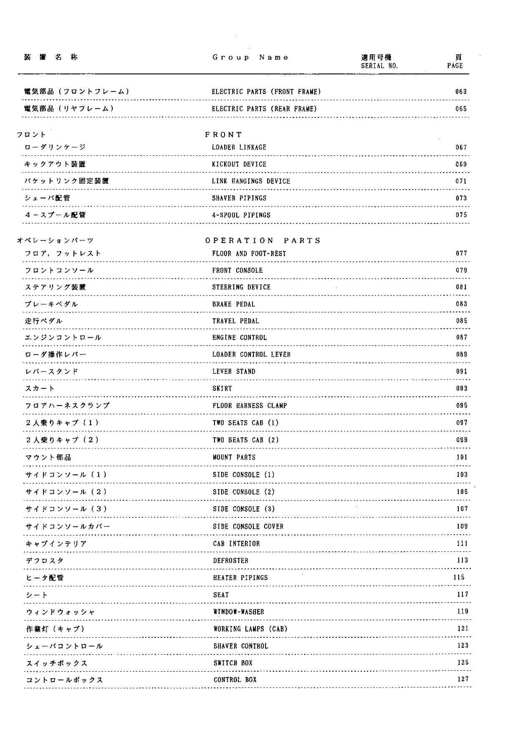 Hitachi LX80RS Wheel Loader Parts Catalog Manual SN 03004-up