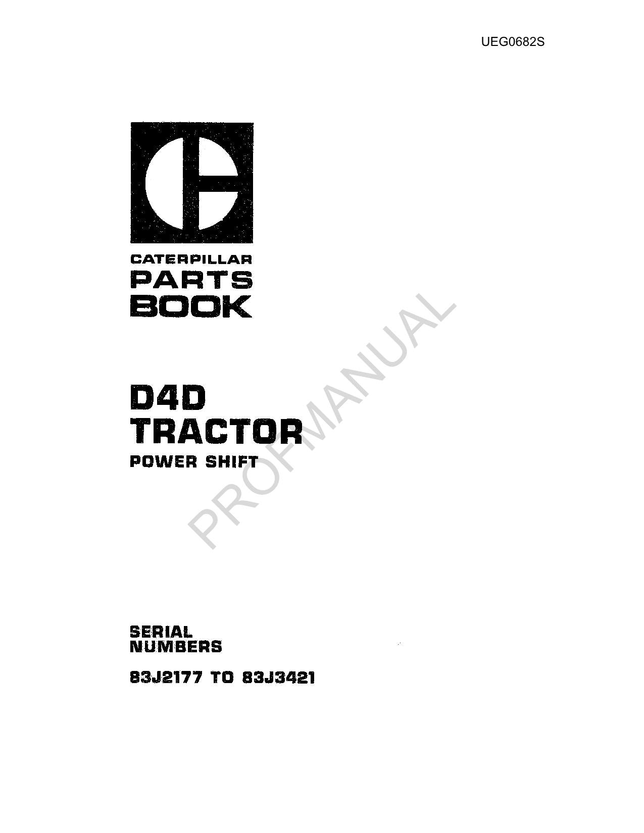 Caterpillar Cat D4D Tractor Parts Catalog Manual All