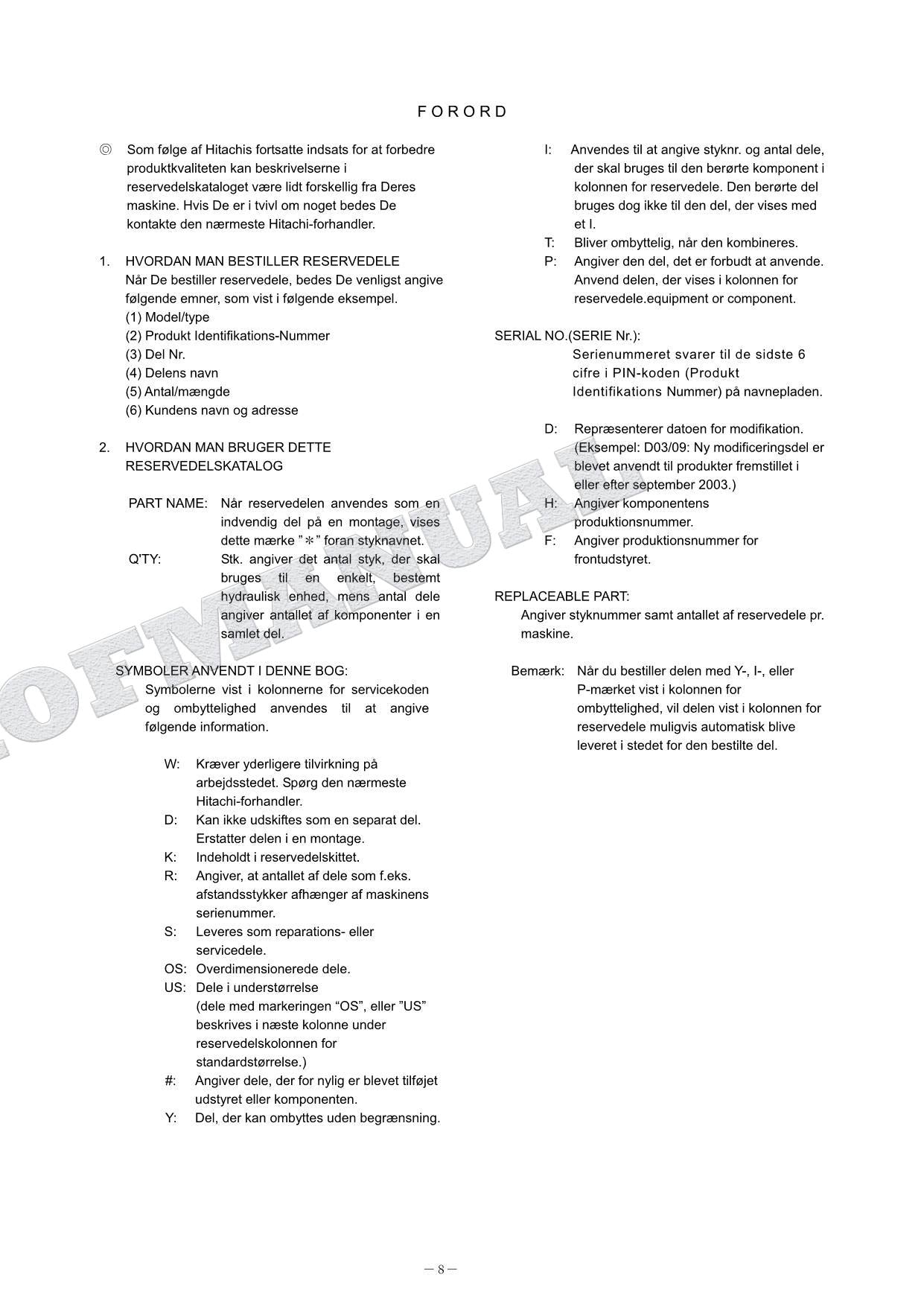 HITACHI ZAXIS ZX130L-5B Forestry Excavator Parts Catalog Manual SN 090001