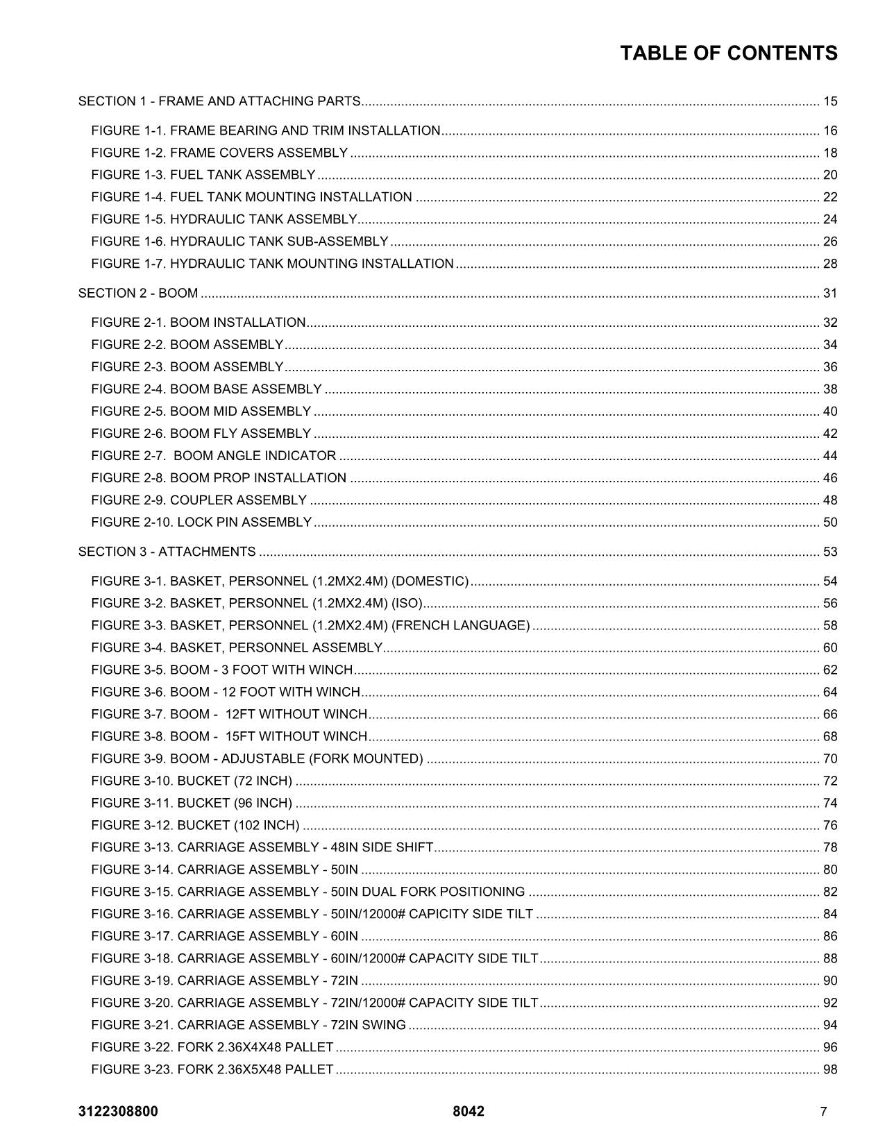 SKYTRAK  8042 Telehandler Parts Catalog Manual