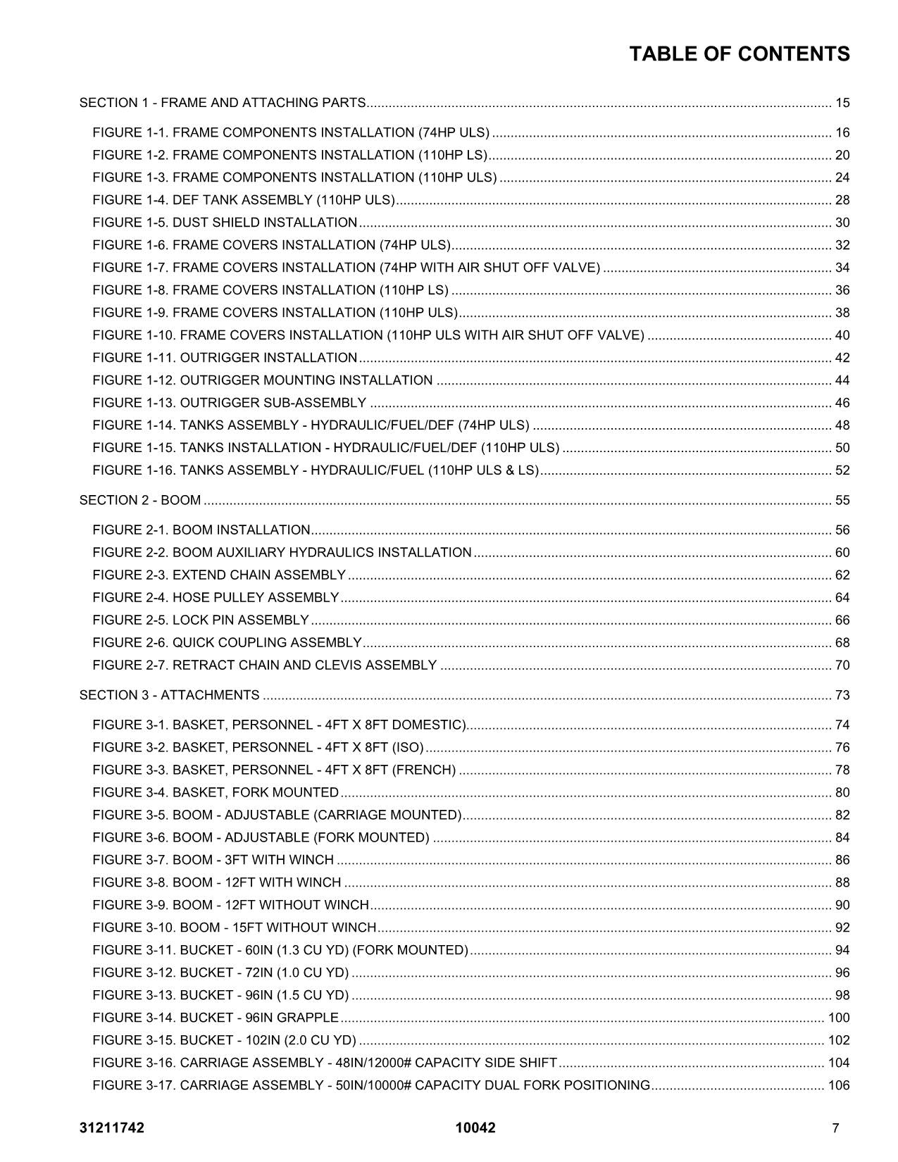 SKYTRAK  10042 Telehandler Parts Catalog Manual