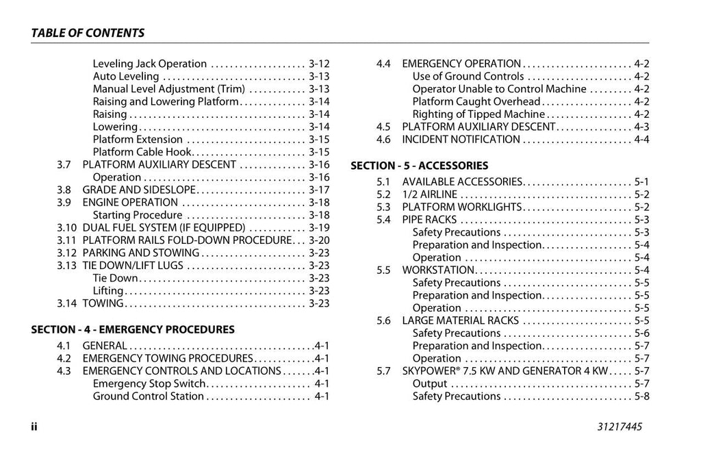 JLG RT5394 Scissor Lift Maintenance Operation Operators Manual 31217445