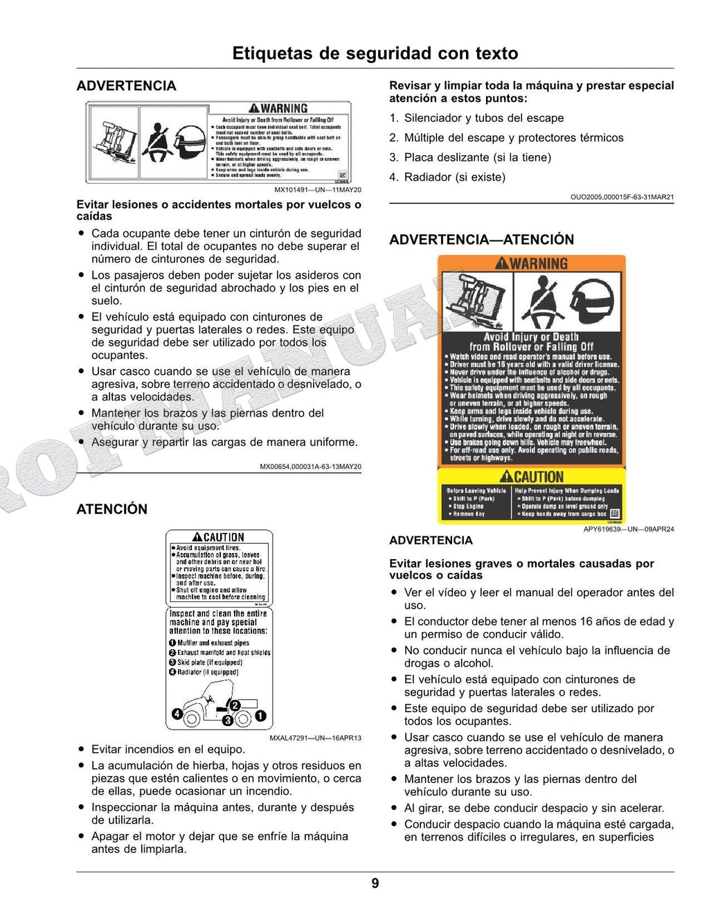 John Deere XUV560E XUV560E S4 cocodrilo Manual del Operador Español SN 080001-