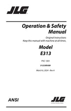 JLG E313 Telehandler Maintenance Operation Operators Manual