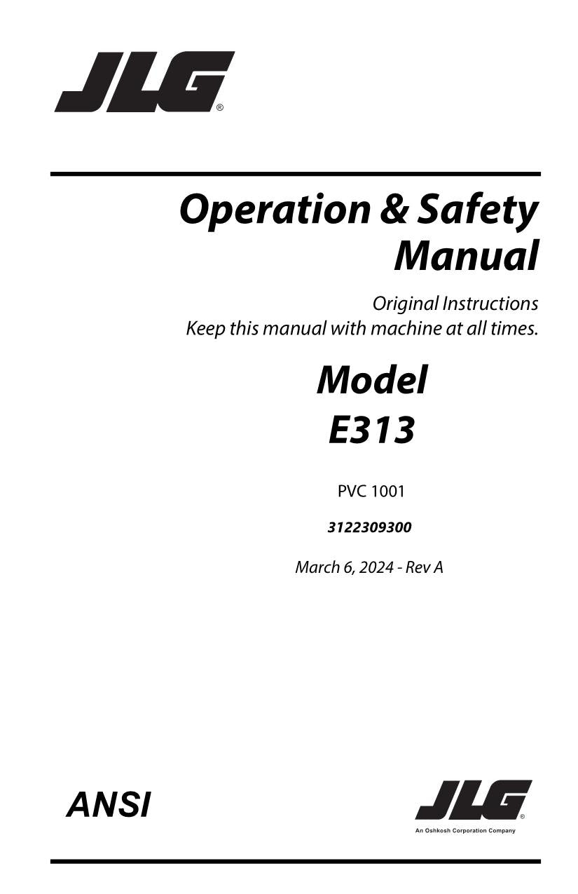 Manual del operador de mantenimiento y operación del manipulador telescópico JLG E313