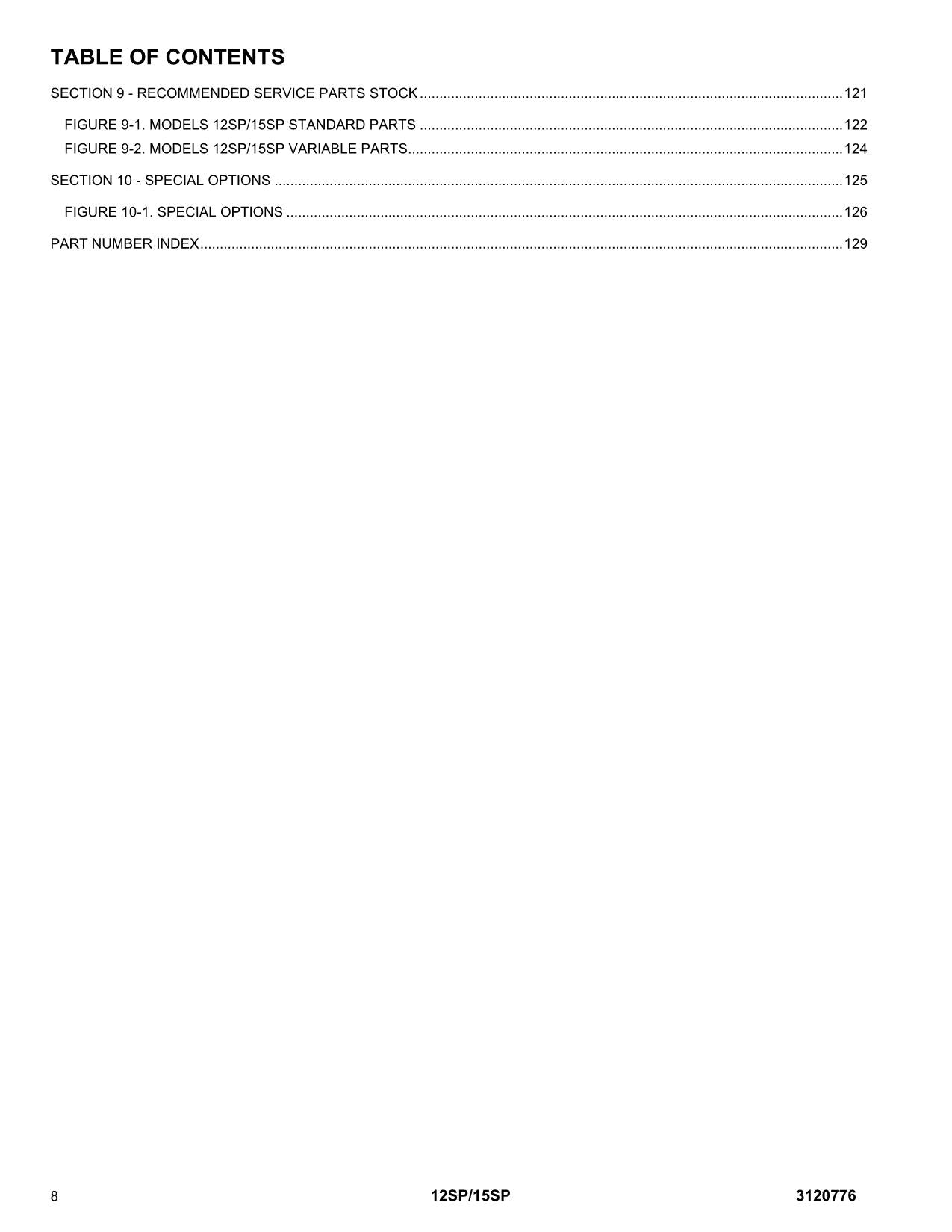 JLG 12SP 15SP Vertical Mast Parts Catalog Manual