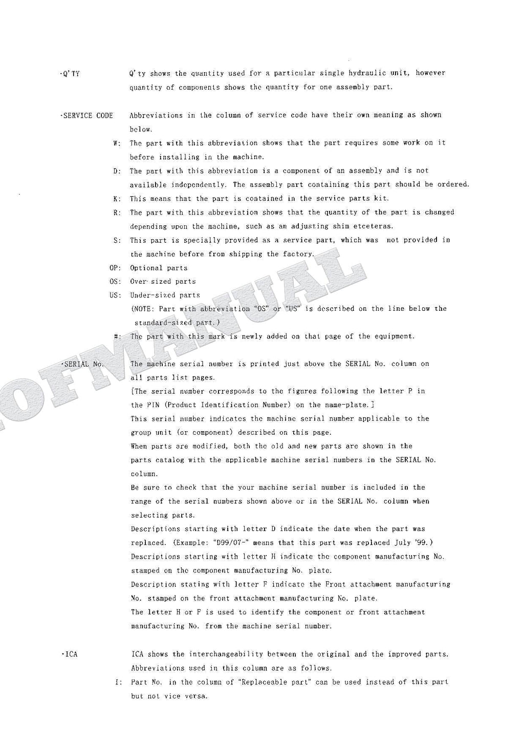 HITACHI EX80U Equipment Component Excavator Parts Catalog Manual