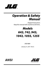 JLG 1043 1055 1255 642 742 943 Telehandler Operators Manual