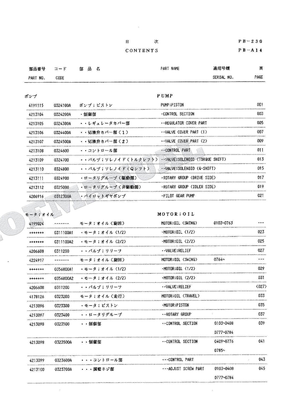 HITACHI EX100WD Equipment Component Excavator Parts Catalog Manual