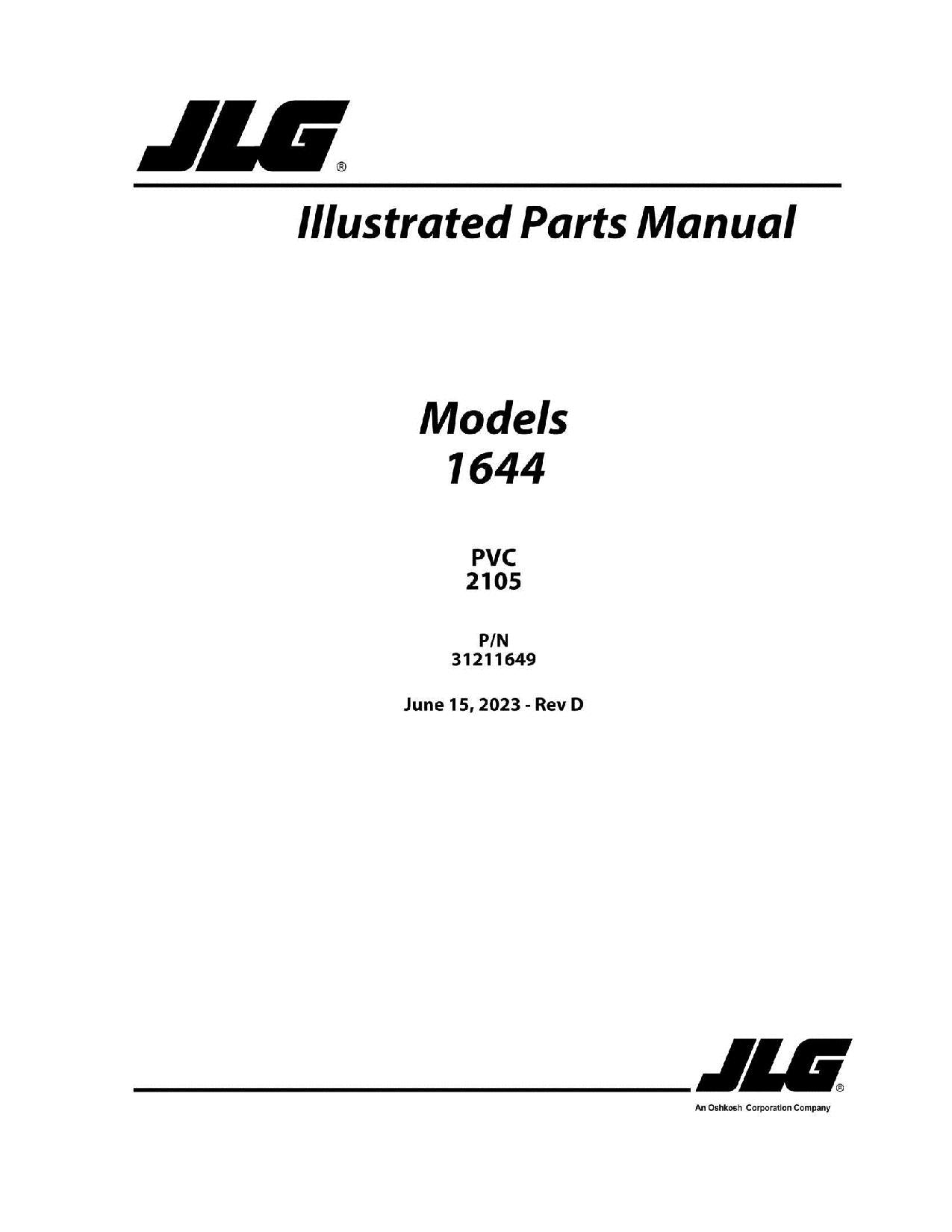 Manual del catálogo de piezas del manipulador telescópico JLG 1644
