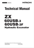 HITACHI ZAXIS ZX60USB-3 ZX60USB-3F Excavator +Schematic Technical Manual