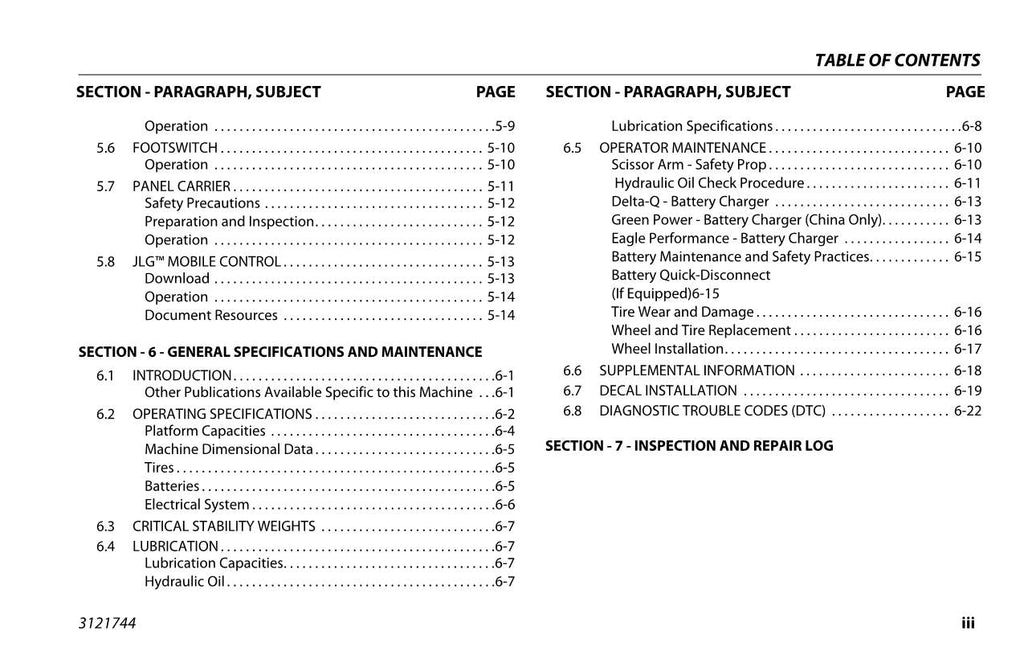 JLG 1532R 1932R Scissor Lift Maintenance Operation Operators Manual