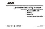 JLG E300AJ E300AJP Boom Lift Maintenance Operation Operators Manual 3121719