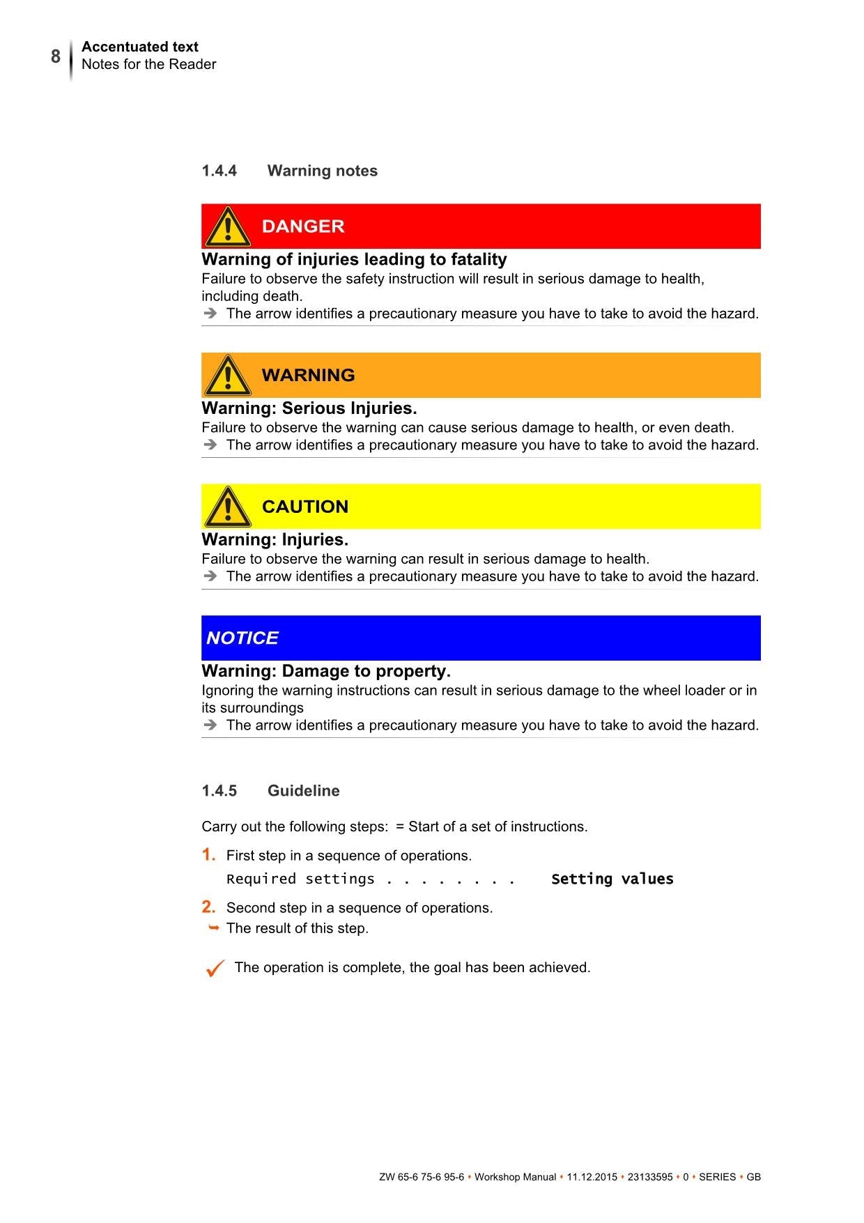 Hitachi ZW65-6 ZW75-6 ZW95-6 Wheel Loader Workshop Manual