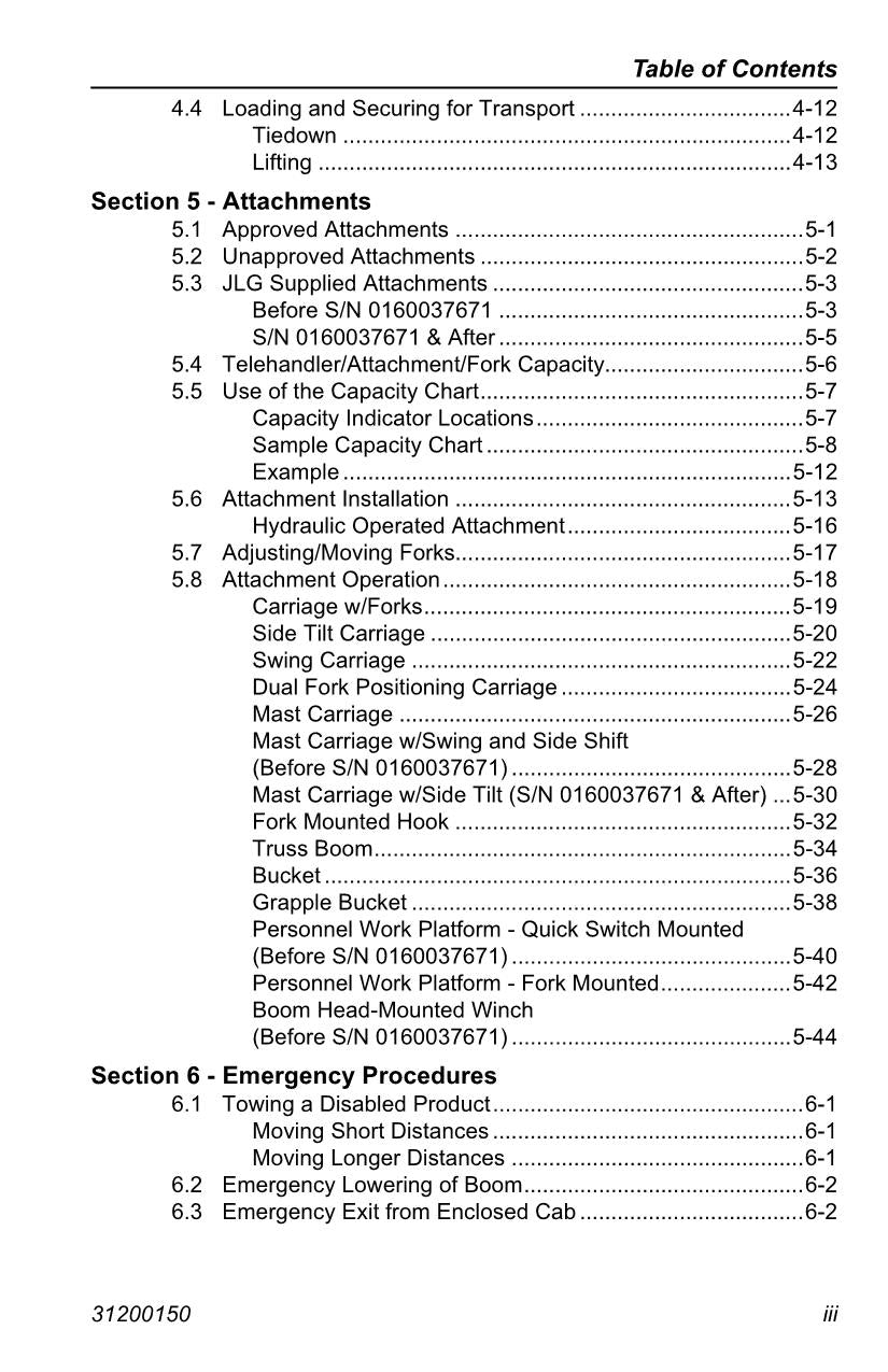 Manual del operador de mantenimiento y operación del manipulador telescópico JLG G10-43A G9-43A