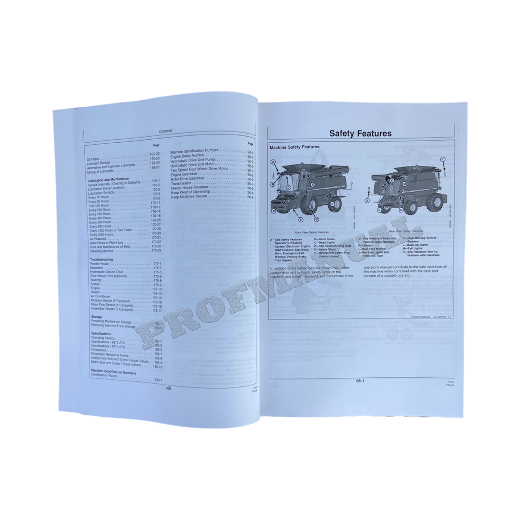 JOHN DEERE 9670 9770 STS MANUAL DEL OPERADOR DE LA COSECHADORA + ¡BONIFICACIÓN! 
