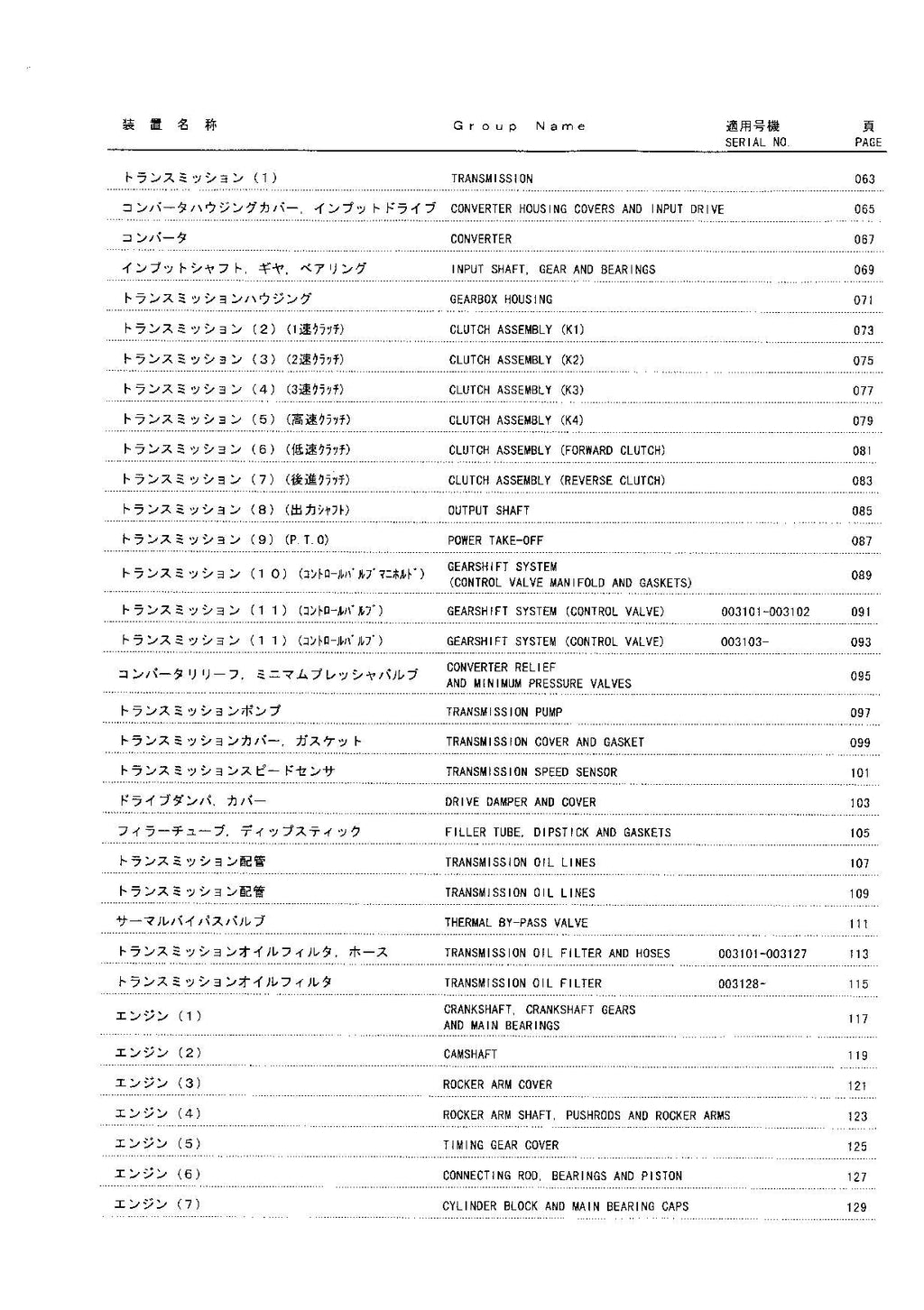Hitachi LX120-5 Wheel Loader Parts Catalog Manual SN 003101-up