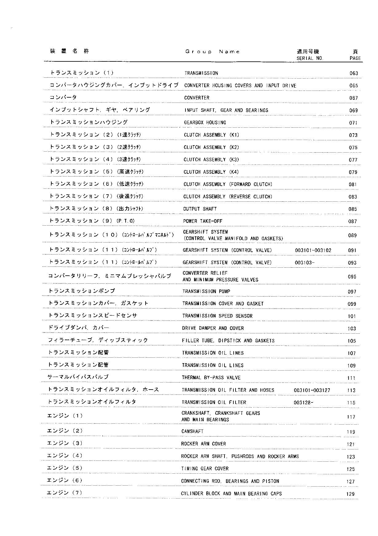 Hitachi LX120-5 Wheel Loader Parts Catalog Manual SN 003101-up