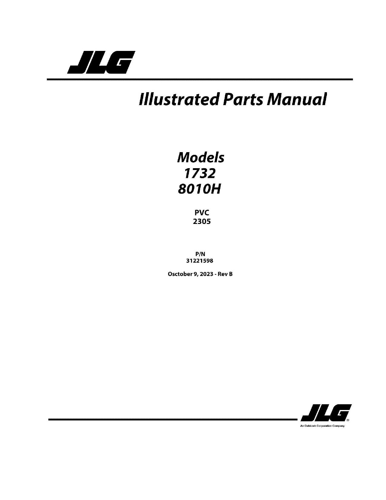 Manual del catálogo de piezas del manipulador telescópico JLG 1732 8010H 31221598