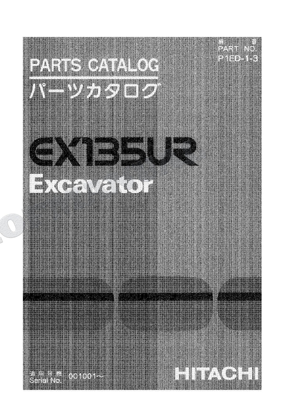 HITACHI EX135UR Excavator Parts Catalog Manual SN 001001-