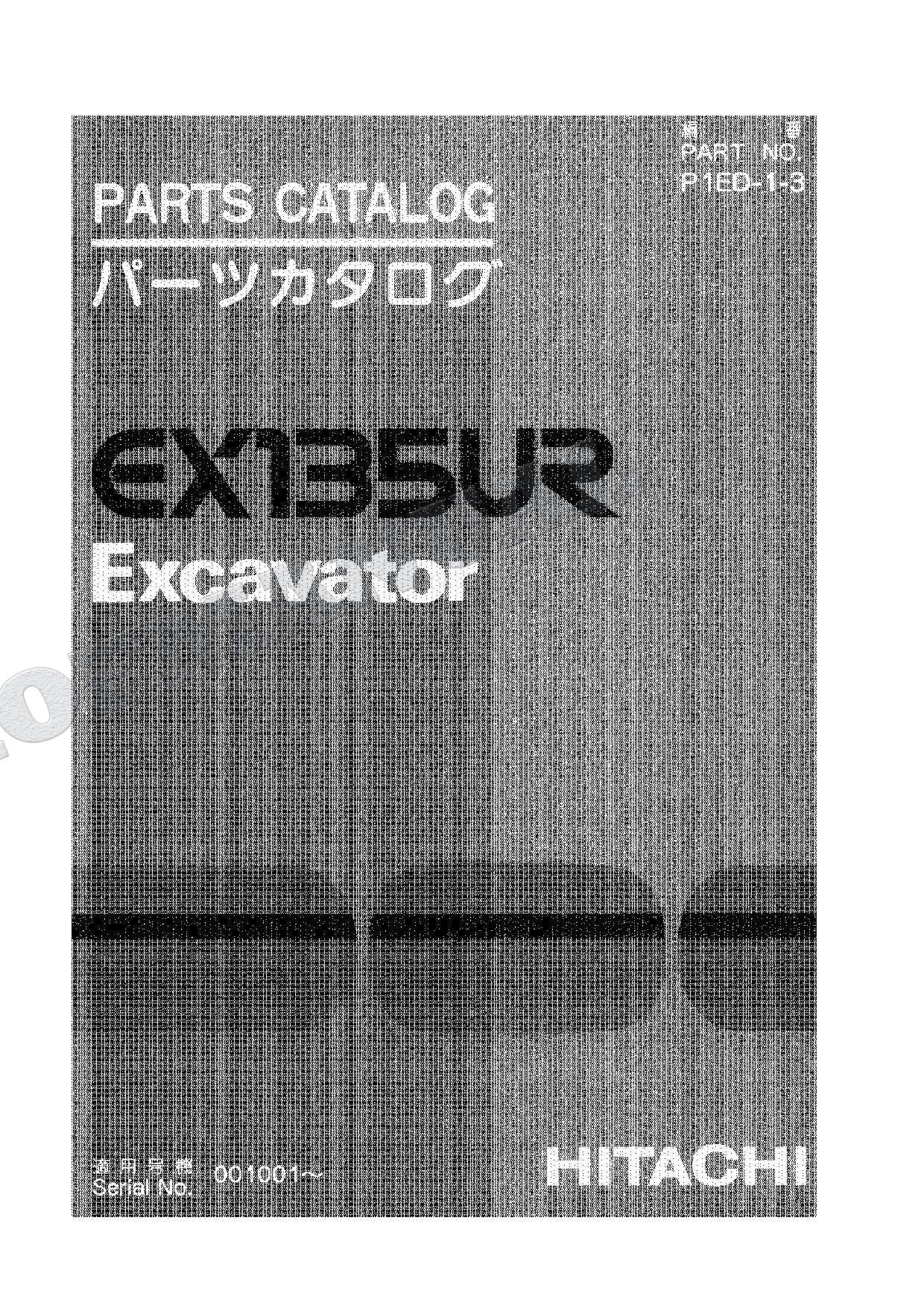 HITACHI EX135UR Excavator Parts Catalog Manual SN 001001-