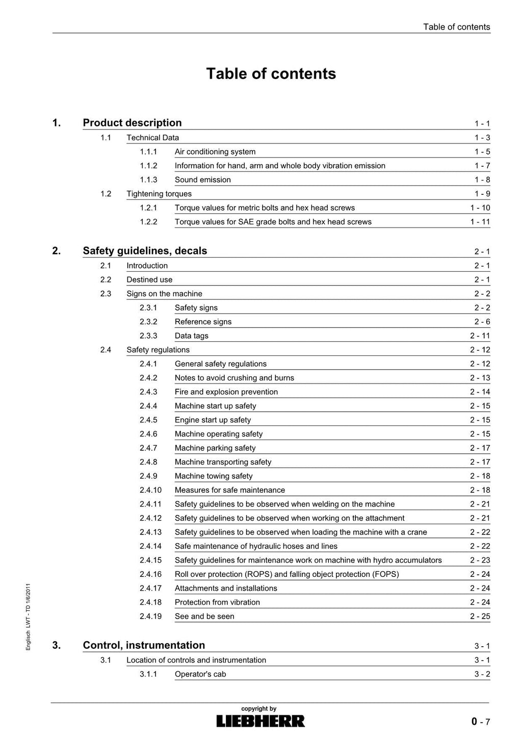 Liebherr PR714 Litronic Dozer Operators manual ser 150490