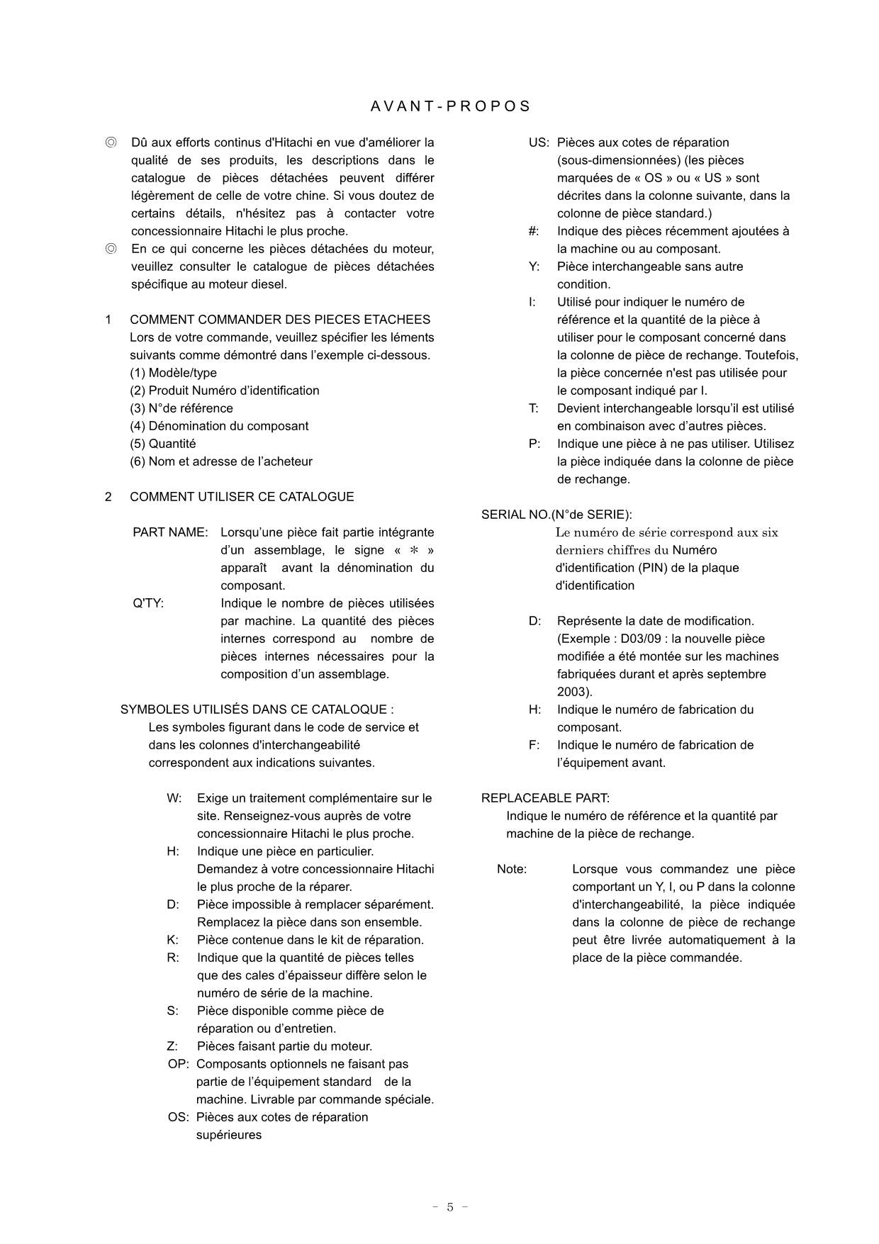 Hitachi ZW180 Wheel Loader Parts Catalog Manual SN 005101-up 000101-005100 EU