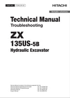 HITACHI ZX135US-5B Excavator Troubleshooting +Schematic Technical Manual