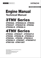Manual técnico del motor HITACHI serie 4TNV 4TNV98-E 4TNV98-Z 4TNV98T 4TNV98T-Z