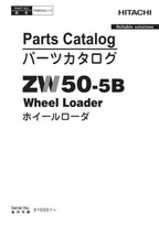 Hitachi ZW50-5B Wheel Loader Parts Catalog Manual SN 010001-up