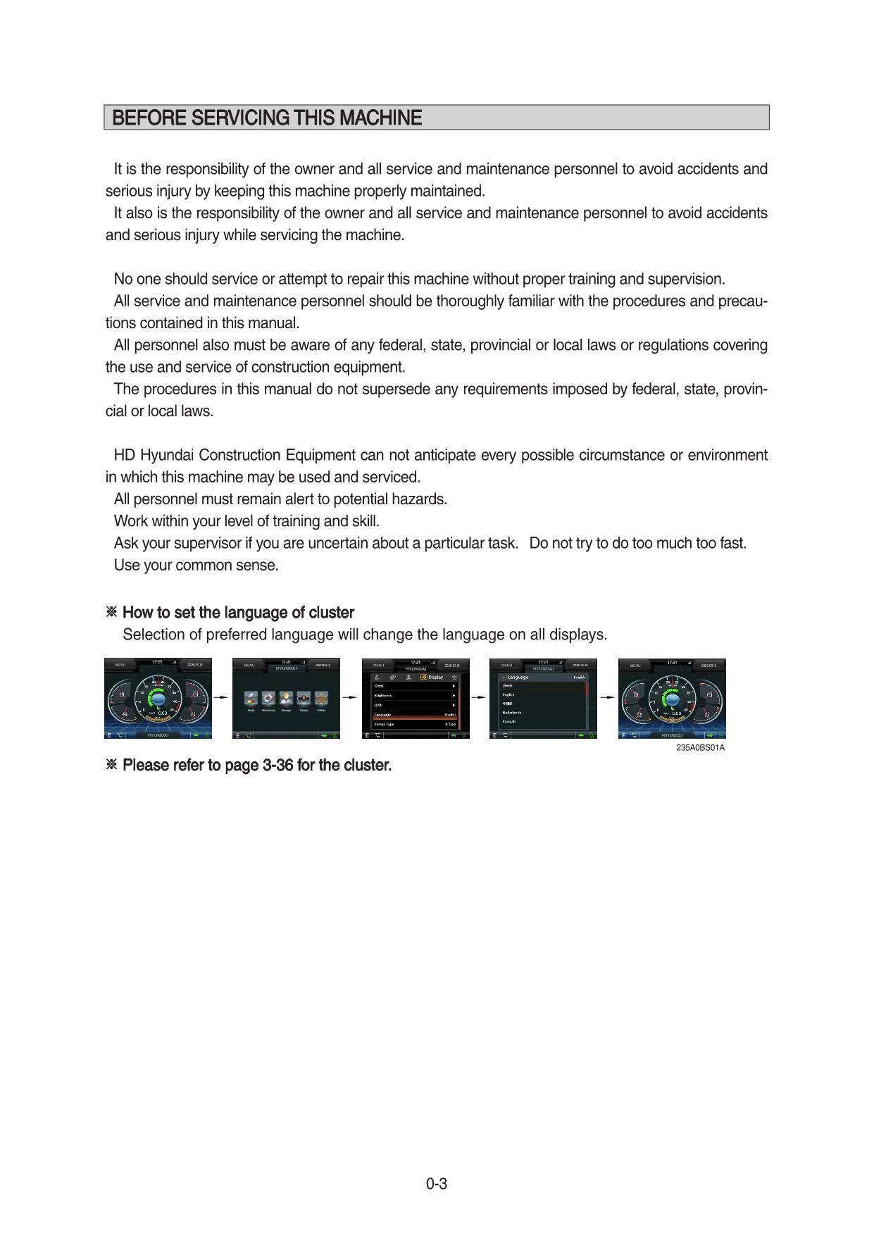 Manual de mantenimiento del operador de la excavadora sobre cadenas Hyundai HX145A LCR